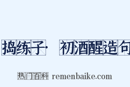 捣练子·初酒醒造句是什么意思的图片